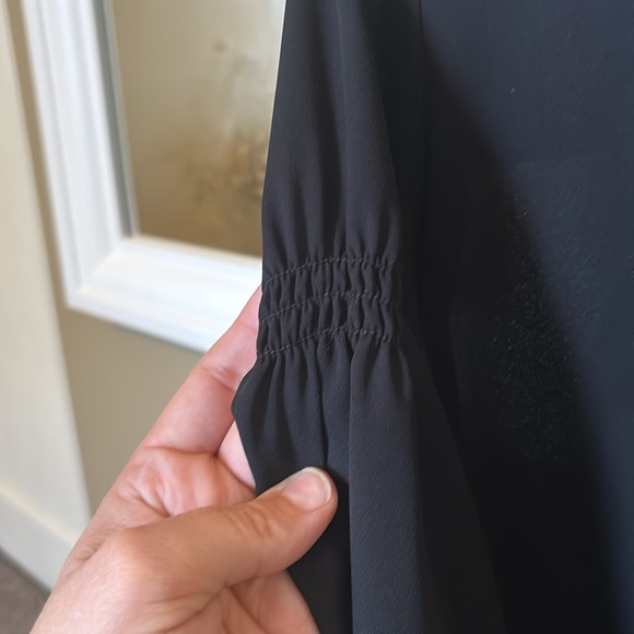 NY Collection Black Top with Neck Detail - Picture 3 of 5